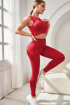 PACK2611629-P3-1, Fiery Red Seamless Sports Bra Leggings Active Set