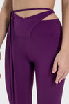 PACK265534-P508-1, Violet Arched Cut out Waist Lace up Flared Active Pants