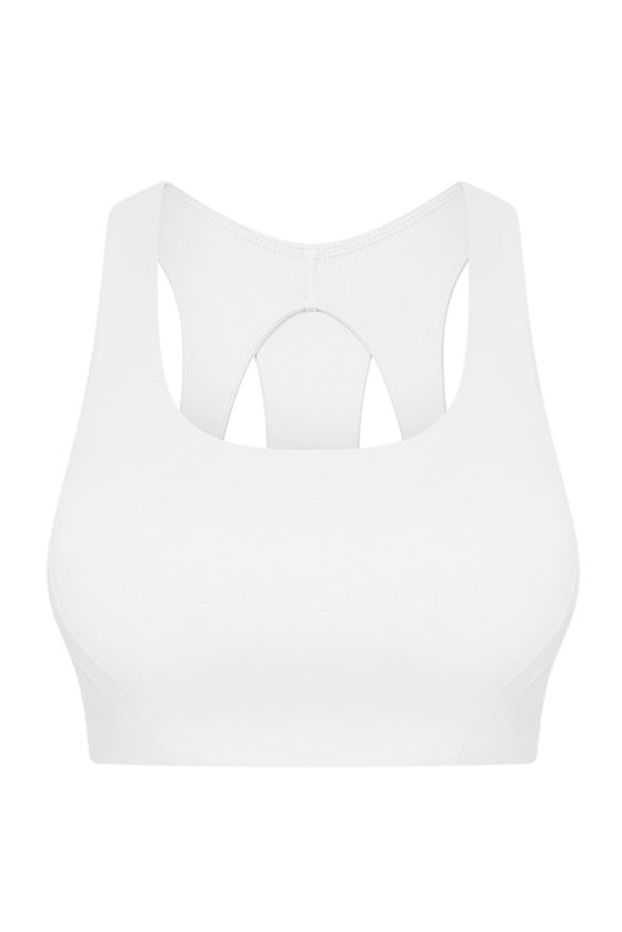 PACK264767-P1-1, White Stylish Cutout High Impact Support Yoga Bra