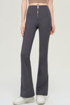 PACK265536-P4011-1, Carbon Grey Front Zipped Flare Leggings