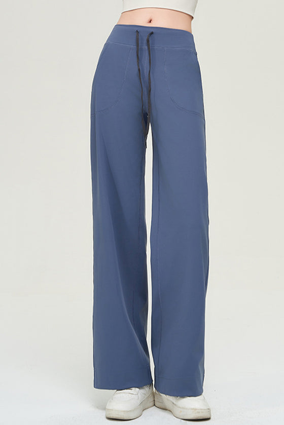 PACK265538-P604-1, Ashleigh Blue Drawstring Stitching Pockets Loose Sweatpants