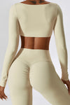 PACK2611630-P18-1, Apricot Square Neck Cropped Active Top & Pants Set