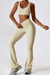 PACK2611631-P18-1, Apricot Sporty Quick Dry Bra & Flared Pants Set