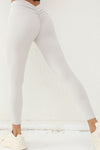 PACK265541-P1-1, White Solid Color High Waist Butt Lifting Sports Leggings