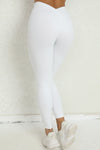 PACK265541-P1-1, White Solid Color High Waist Butt Lifting Sports Leggings