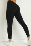 PACK265541-P2-1, Black Solid Color High Waist Butt Lifting Sports Leggings