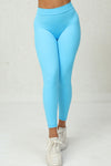 PACK265541-P305-1, Blue Solid Color High Waist Butt Lifting Sports Leggings