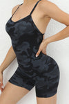 PACK2631194-P222-1, Black Camouflage/Solid Strappy Open Back Active Romper