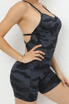 PACK2631194-P222-1, Black Camouflage/Solid Strappy Open Back Active Romper