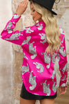 PACK2554440-P620-1, Rose Lively Leopard Print Button Front Shirt