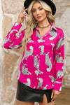 PACK2554440-P620-1, Rose Lively Leopard Print Button Front Shirt