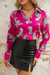 PACK2554440-P620-1, Rose Lively Leopard Print Button Front Shirt