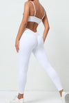 PACK2631200-P1-1, White Cut Out Backless Skinny Fit Active Jumpsuit
