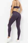 PACK2631200-P108-1, Dark Purple Cut Out Backless Skinny Fit Active Jumpsuit