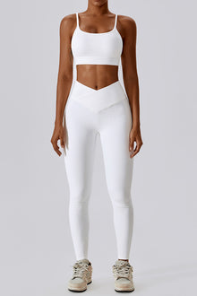  PACK2611634-P1-1, White Active Bra and Arched Leggings Active Workout Set