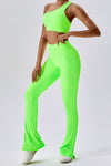 PACK2611641-P809-1, Light Green One Shoulder Split Bottom 2pcs Active Set