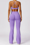 PACK2611638-P208-1, Wisteria Criss Cross Bra and High Waist Flare Pants Active Set