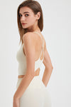 PACK264775-P101-1, White Crossed Straps Round Hem Workout Top