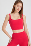 PACK264776-P3-1, Fiery Red U Neck Cropped Sleeveless Gym Top