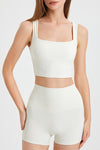 PACK264779-P1-1, White Square Neck Cutout Back Crop Yoga Tank Top