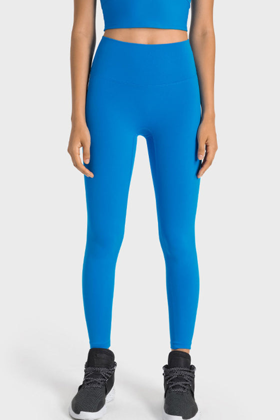 PACK265527-P305-1, Blue Wide Waistband Seamless Ankle Leggings