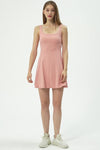 PACK267004-P10-1, Pink Sleeveless U Neck Back Zipper Sports Mini Dress