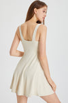 PACK267004-P101-1, White Sleeveless U Neck Back Zipper Sports Mini Dress
