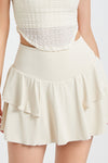 PACK265552-P101-1, White High Waist Ruffled Sports Athletic Skirt