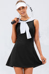 PACK267006-P2-1, Black Solid Color Sleeveless Basic Active Mini Dress