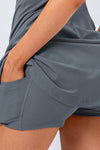 PACK267006-P2011-1, Dark Grey Solid Color Sleeveless Basic Active Mini Dress