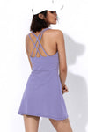 PACK267007-P208-1, Wisteria Strappy Back Sleeveless U Neck Sports Mini Dress