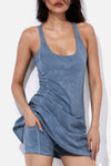 PACK267007-P604-1, Ashleigh Blue Strappy Back Sleeveless U Neck Sports Mini Dress