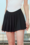 PACK265555-P2-1, Black Cross Waist Pleated Sports Skirt with Pocket