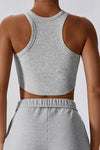 PACK264782-P1011-1, Light Grey Ribbed Active Sports Cropped Tank Top