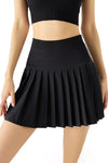PACK265556-P2-1, Black Waistband Pleated Pocketed Lining Active Skirt