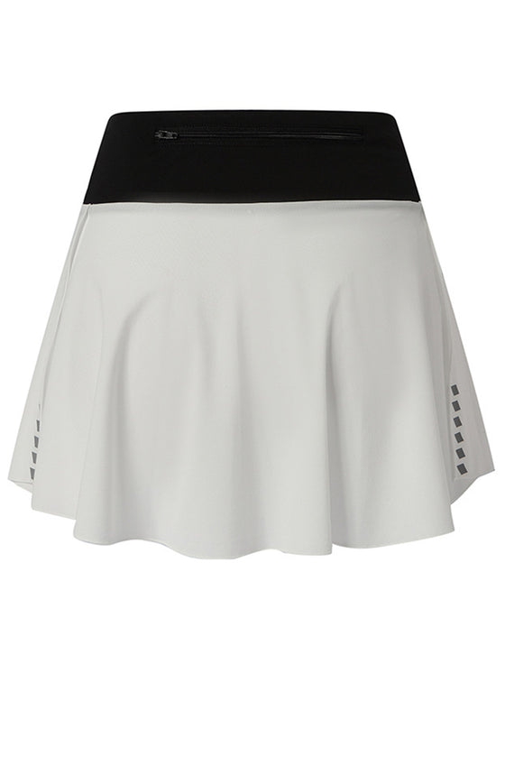 PACK265557-P1-1, White Colorblock Waistband Geo Print 2-in-1 Active Skirt