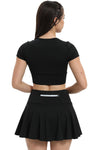 PACK265558-P2-1, Black High Waist Beck Zipper Pocket Ruffled Active Skirt