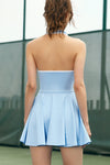 PACK267010-P804-1, Beau Blue Colorblock Sleeveless Collared Halter Neck Backless Sports Dress