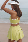 PACK267014-P709-1, Spinach Green Crisscross Cut Out High Waist Workout Dress