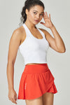 PACK265559-P14-1, Orange Wrapped Pleated Lined Active Skirt