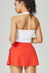 PACK265559-P14-1, Orange Wrapped Pleated Lined Active Skirt