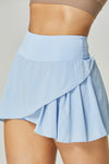 PACK265559-P304-1, Sky Blue Wrapped Pleated Lined Active Skirt