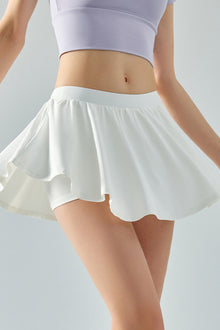  PACK265560-P1-1, White Elastic Waist Mini Active Skirt