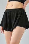 PACK265560-P2-1, Black Elastic Waist Mini Active Skirt