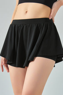  PACK265560-P2-1, Black Elastic Waist Mini Active Skirt