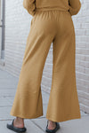 PACK625530-P4016-1, Light French Beige Textured Long Sleeve Top Drawstring Pants Set