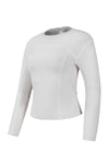 Solid Ribbed Long Sleeve Athleisure Top
