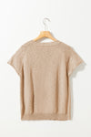 Ribbed Raglan Short Sleeve Sweater