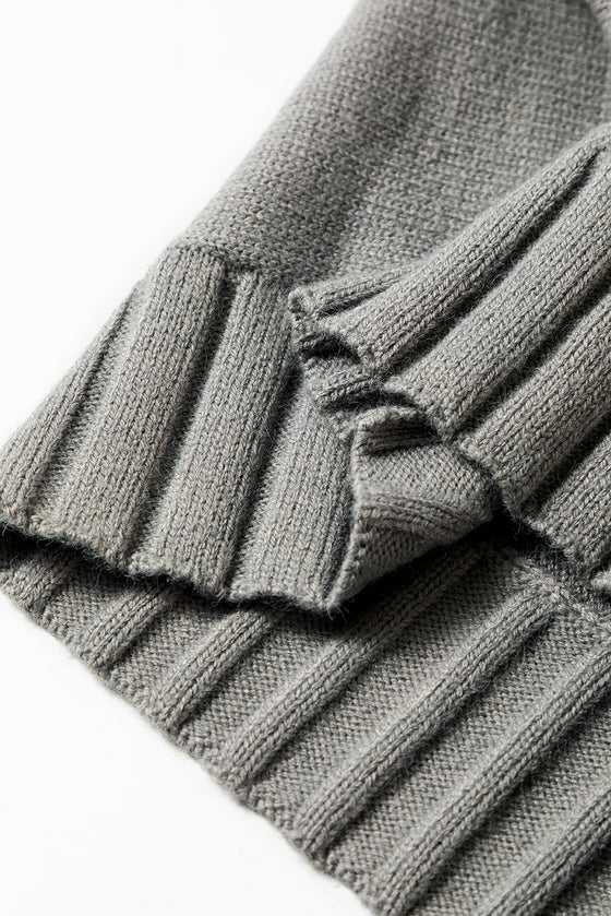 Mock Neck Batwing Short Sleeve Knit Sweater