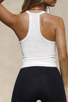 Solid Color V Neck Racerback Active Tank Top